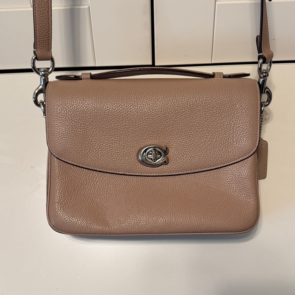 Coach Taupe Leather Crossbody Bag